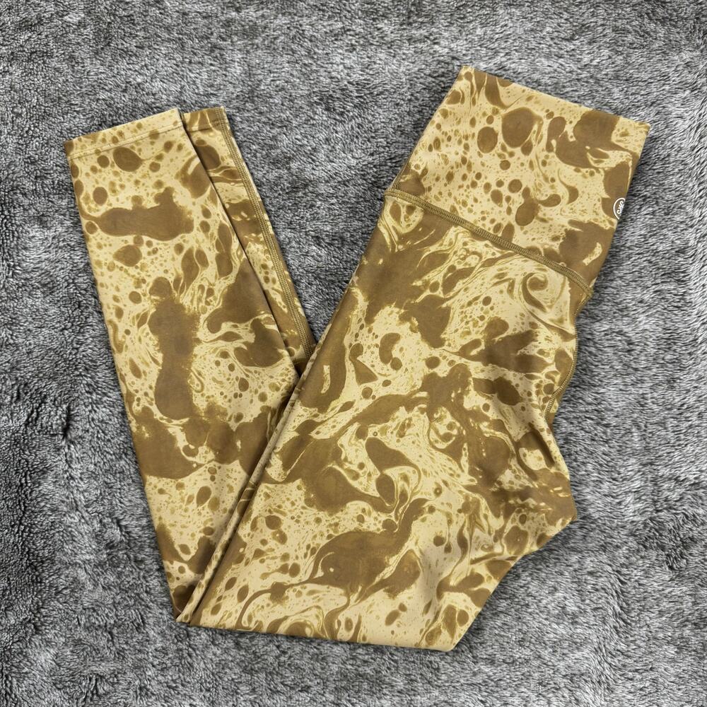 SAGE Collective Ankle Length Gold Swirl Leggings Women's Small